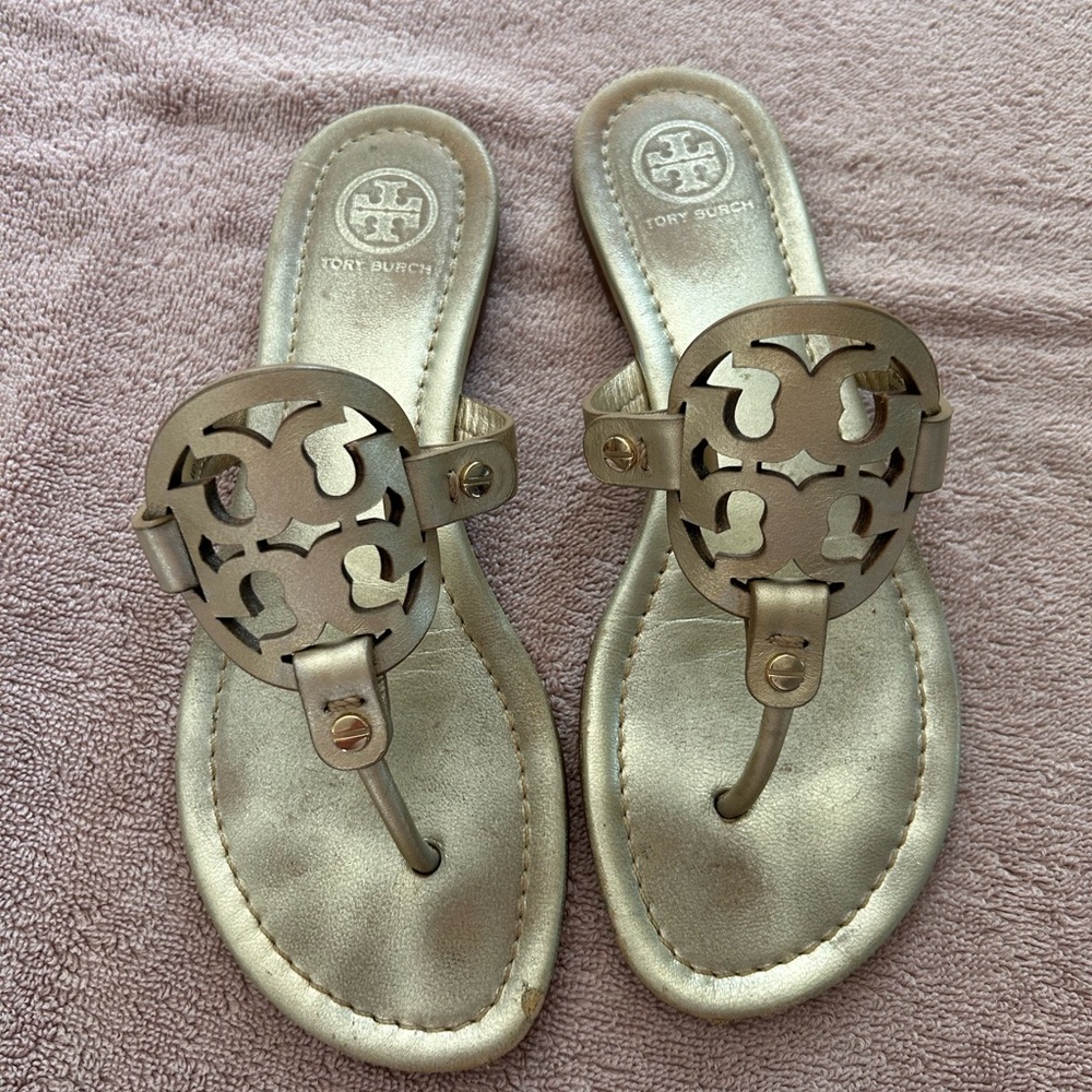 Gold Tory Burch Miller Thong